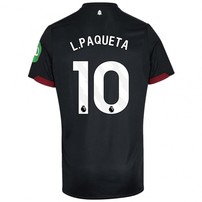 Kinder Lucas Paqueta #10 Schwarz Weiß Auswärtstrikot Trikot 2024/25 T-Shirt Österreich