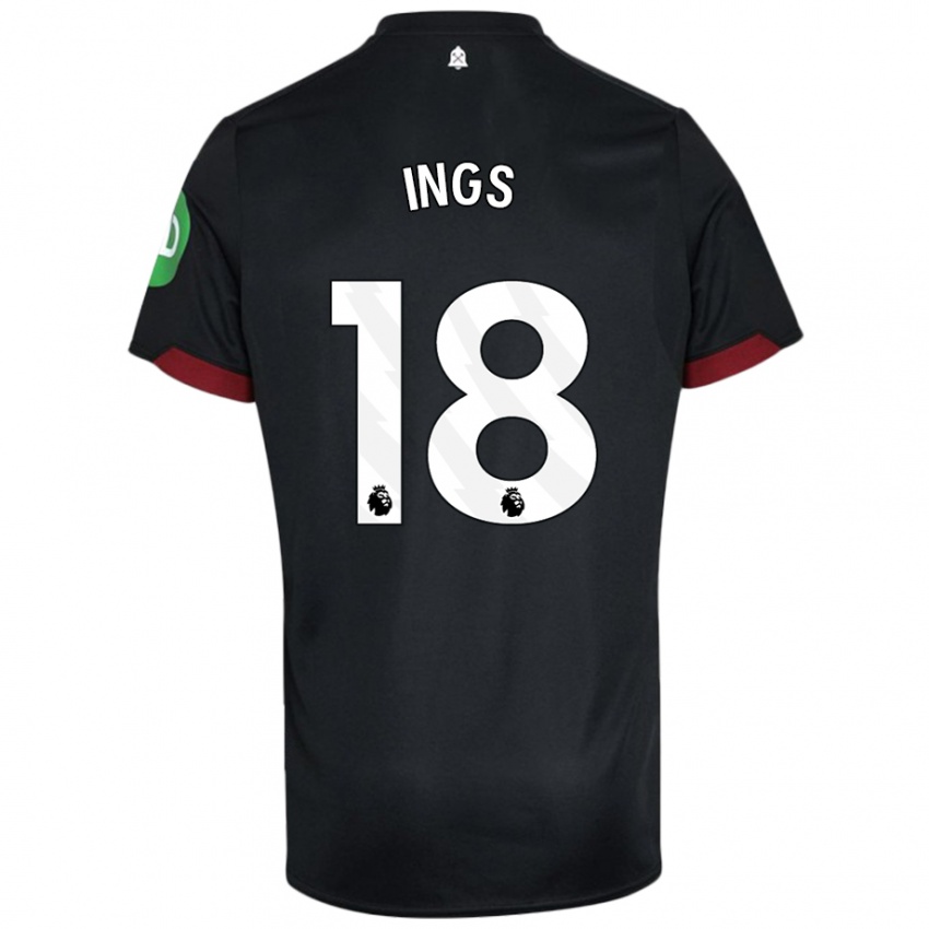 Kinder Danny Ings #18 Schwarz Weiß Auswärtstrikot Trikot 2024/25 T-Shirt Österreich