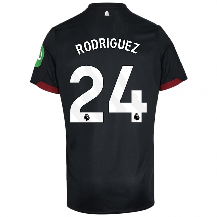 Kinder Guido Rodríguez #24 Schwarz Weiß Auswärtstrikot Trikot 2024/25 T-Shirt Österreich