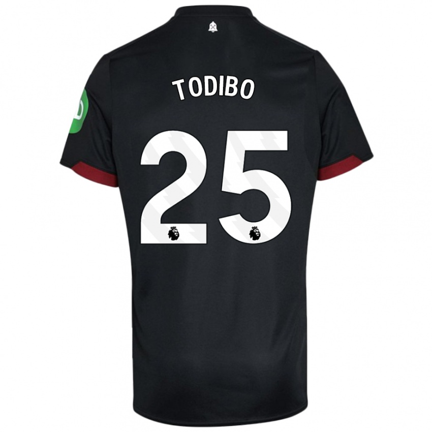 Kinder Jean-Clair Todibo #25 Schwarz Weiß Auswärtstrikot Trikot 2024/25 T-Shirt Österreich