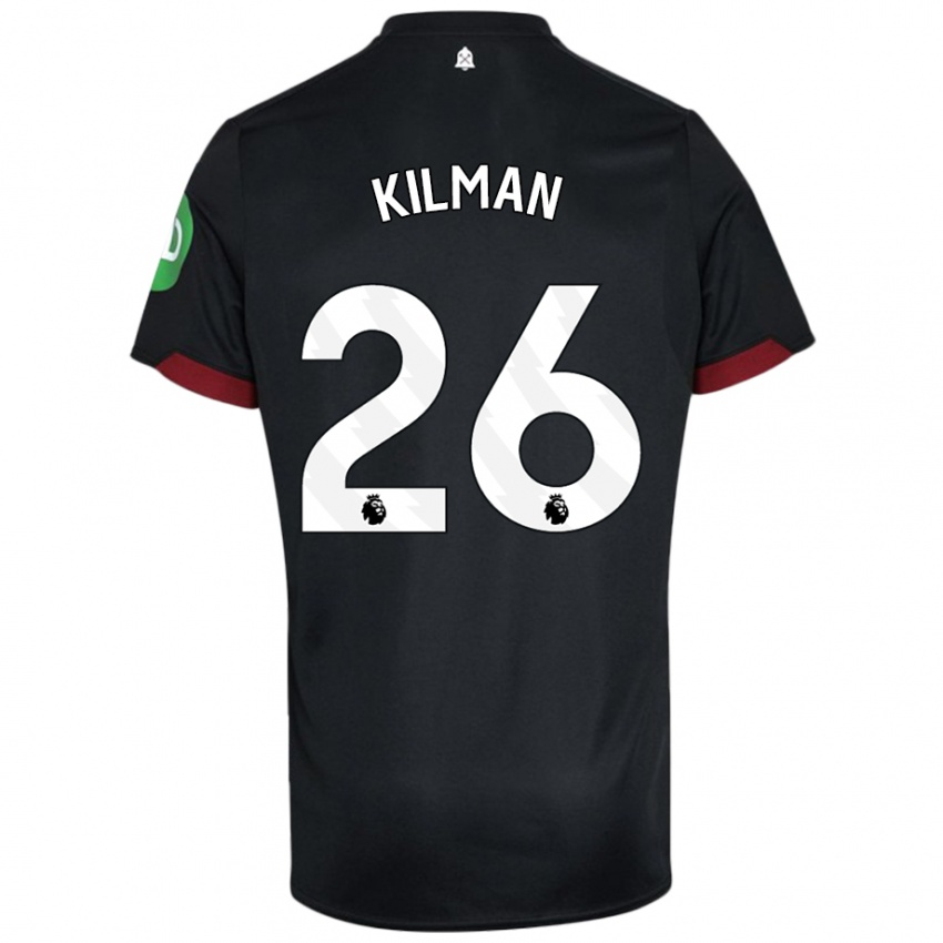 Kinder Max Kilman #26 Schwarz Weiß Auswärtstrikot Trikot 2024/25 T-Shirt Österreich