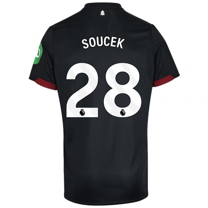 Kinder Tomas Soucek #28 Schwarz Weiß Auswärtstrikot Trikot 2024/25 T-Shirt Österreich