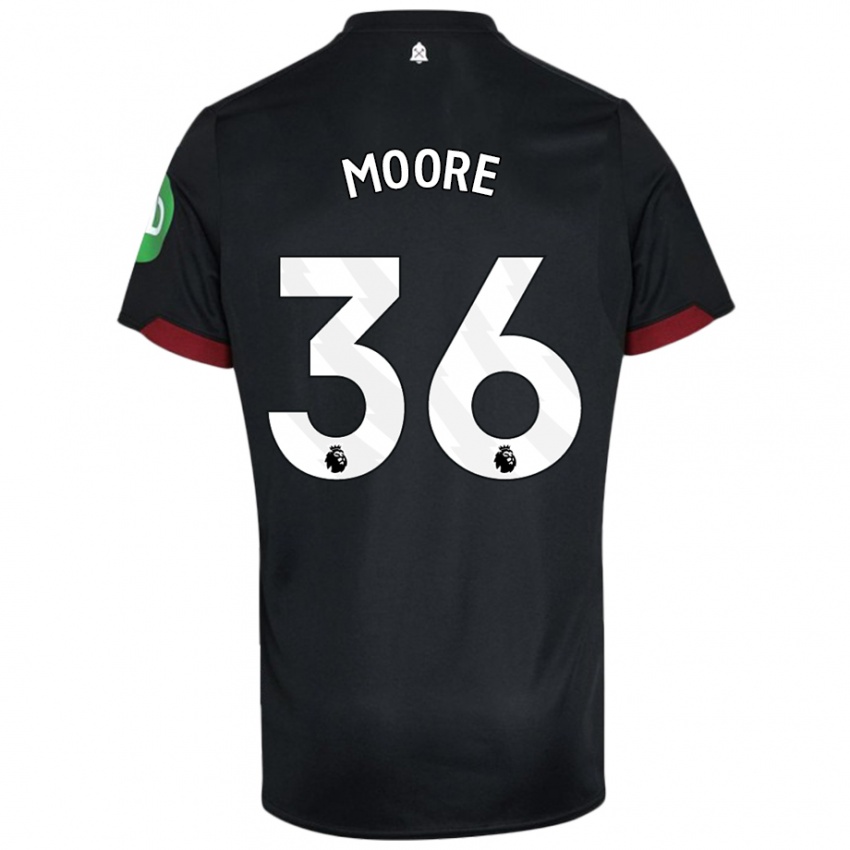 Kinder Sean Moore #36 Schwarz Weiß Auswärtstrikot Trikot 2024/25 T-Shirt Österreich