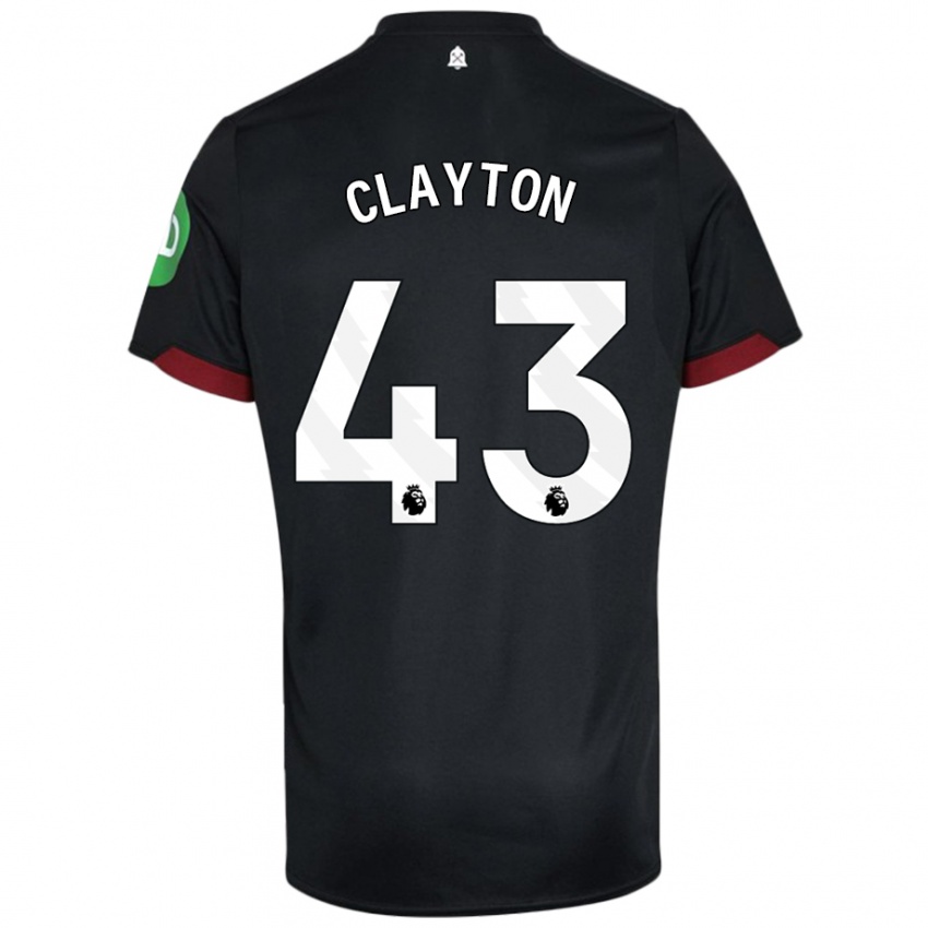 Kinder Regan Clayton #43 Schwarz Weiß Auswärtstrikot Trikot 2024/25 T-Shirt Österreich