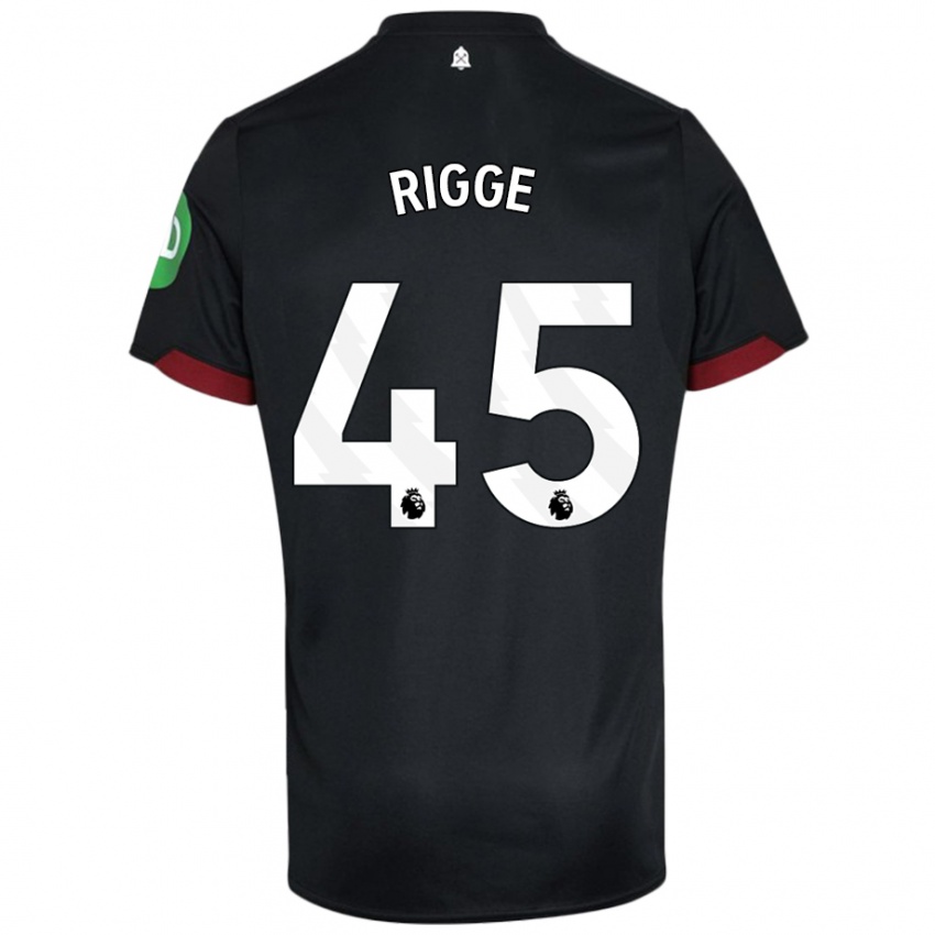 Kinder Daniel Rigge #45 Schwarz Weiß Auswärtstrikot Trikot 2024/25 T-Shirt Österreich