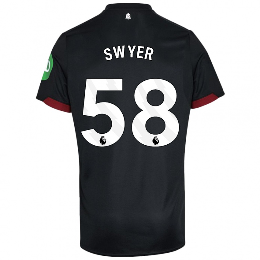 Kinder Kamarai Swyer #58 Schwarz Weiß Auswärtstrikot Trikot 2024/25 T-Shirt Österreich