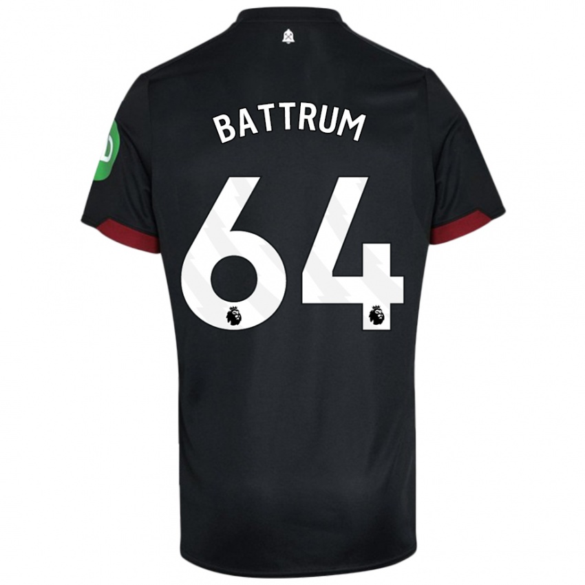 Kinder Ryan Battrum #64 Schwarz Weiß Auswärtstrikot Trikot 2024/25 T-Shirt Österreich