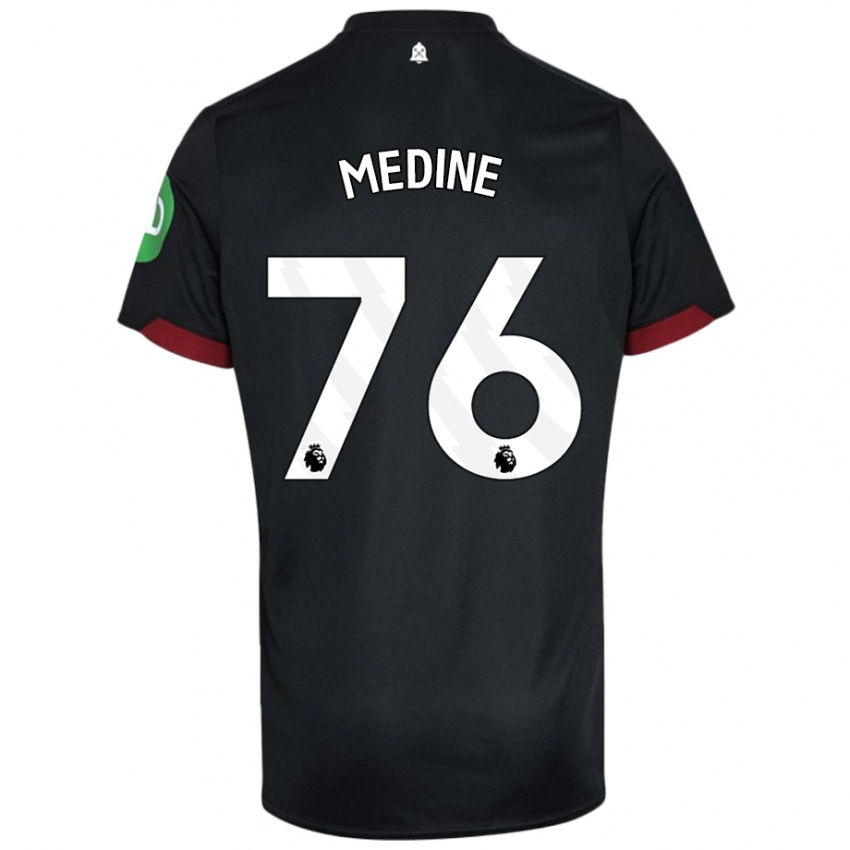 Kinder Jethro Medine #76 Schwarz Weiß Auswärtstrikot Trikot 2024/25 T-Shirt Österreich