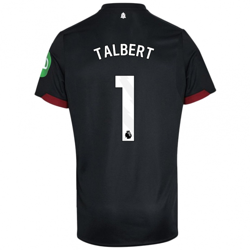 Kinder Katelin Talbert #1 Schwarz Weiß Auswärtstrikot Trikot 2024/25 T-Shirt Österreich