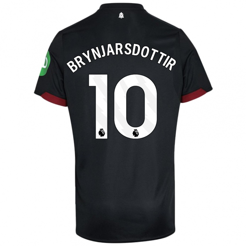 Kinder Dagný Brynjarsdóttir #10 Schwarz Weiß Auswärtstrikot Trikot 2024/25 T-Shirt Österreich