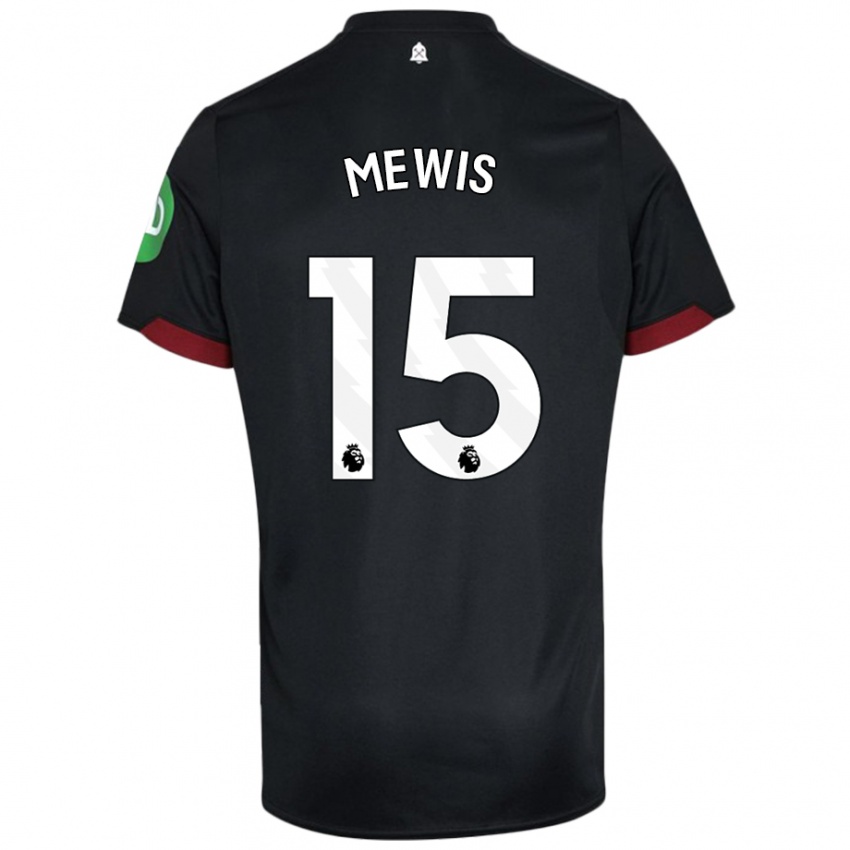 Kinder Kristie Mewis #15 Schwarz Weiß Auswärtstrikot Trikot 2024/25 T-Shirt Österreich