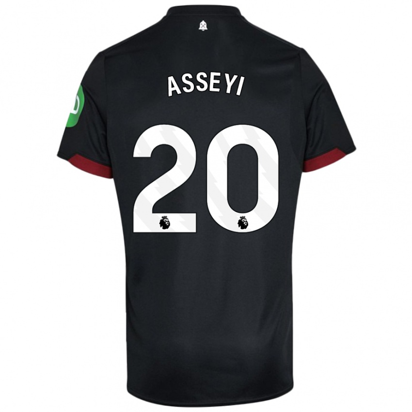 Kinder Viviane Asseyi #20 Schwarz Weiß Auswärtstrikot Trikot 2024/25 T-Shirt Österreich