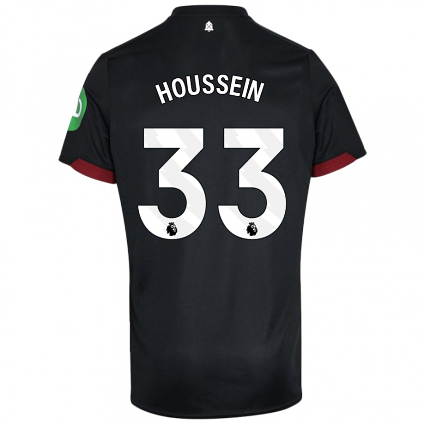 Kinder Halle Houssein #33 Schwarz Weiß Auswärtstrikot Trikot 2024/25 T-Shirt Österreich