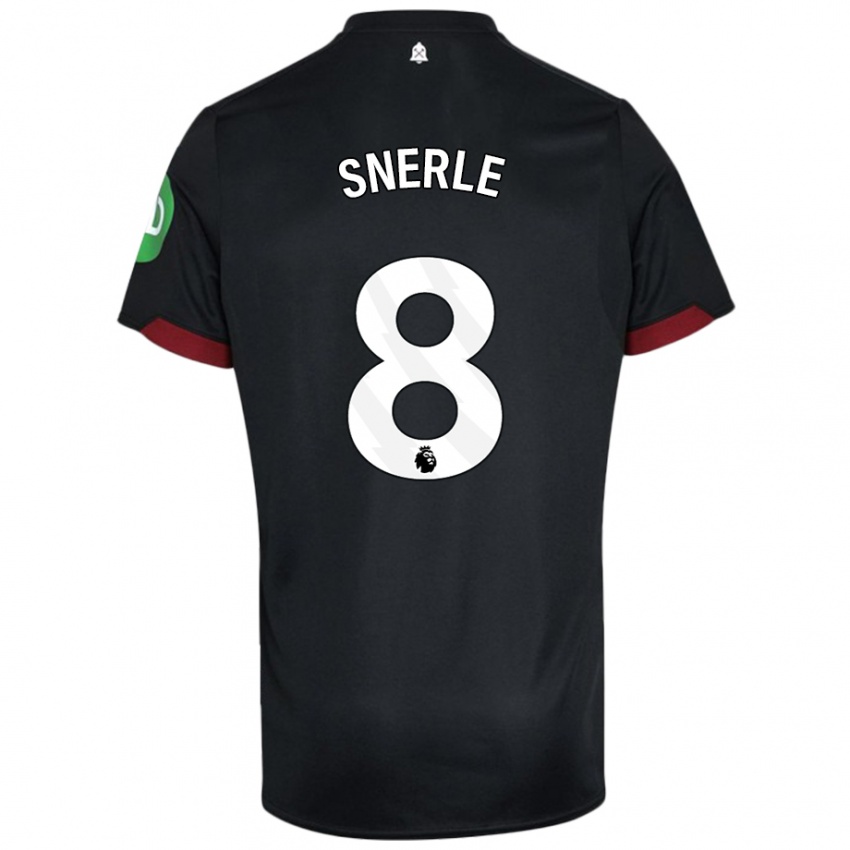 Kinder Emma Snerle #8 Schwarz Weiß Auswärtstrikot Trikot 2024/25 T-Shirt Österreich