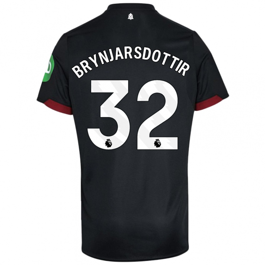 Kinder Dagný Brynjarsdottir #32 Schwarz Weiß Auswärtstrikot Trikot 2024/25 T-Shirt Österreich