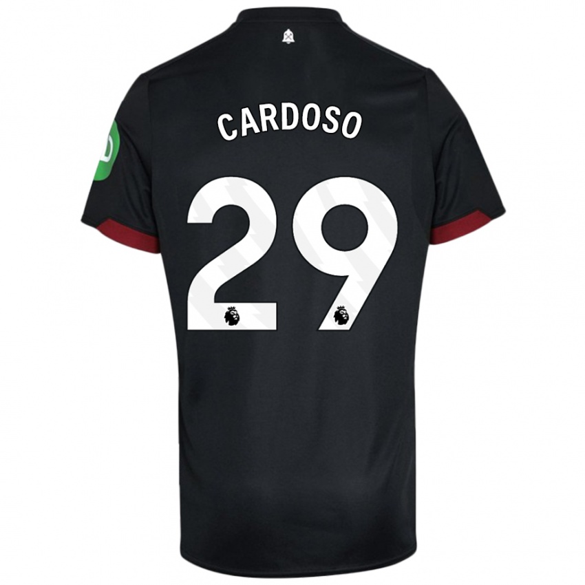 Kinder Goncalo Cardoso #29 Schwarz Weiß Auswärtstrikot Trikot 2024/25 T-Shirt Österreich