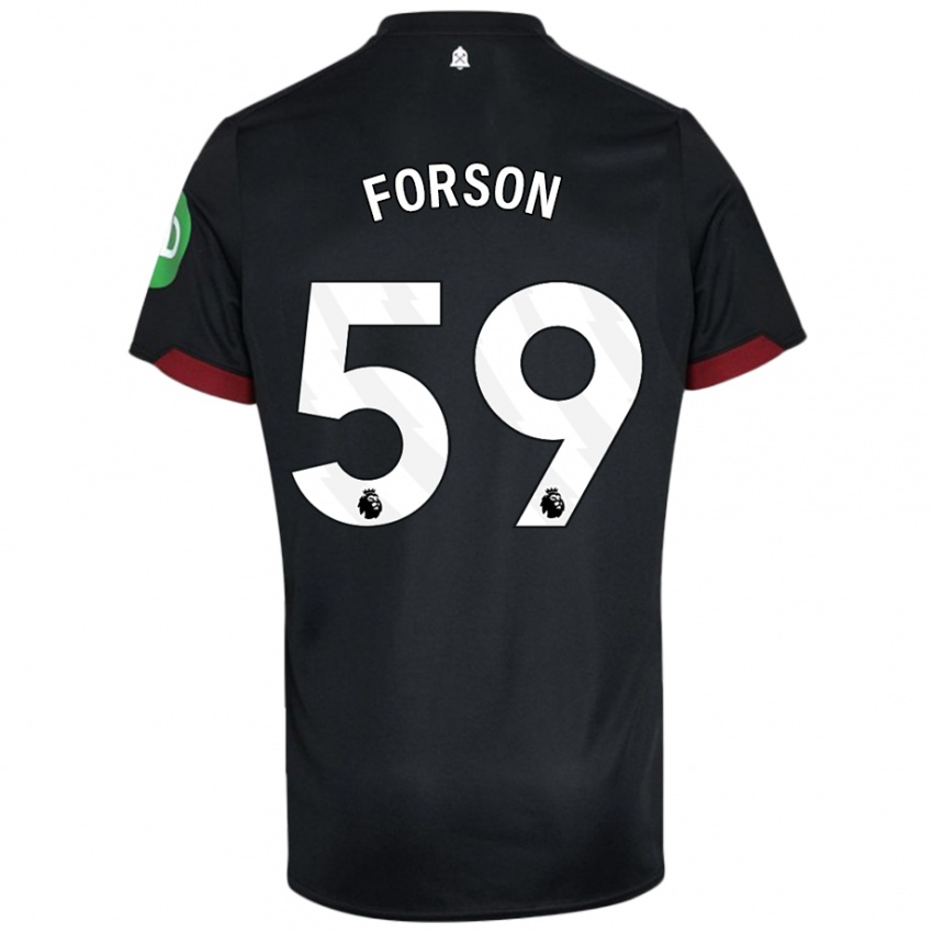 Kinder Keenan Forson #59 Schwarz Weiß Auswärtstrikot Trikot 2024/25 T-Shirt Österreich