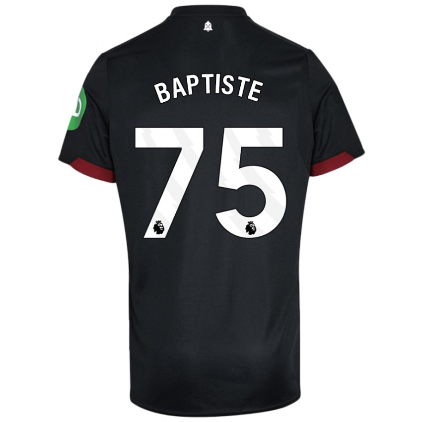 Kinder Jamal Baptiste #75 Schwarz Weiß Auswärtstrikot Trikot 2024/25 T-Shirt Österreich