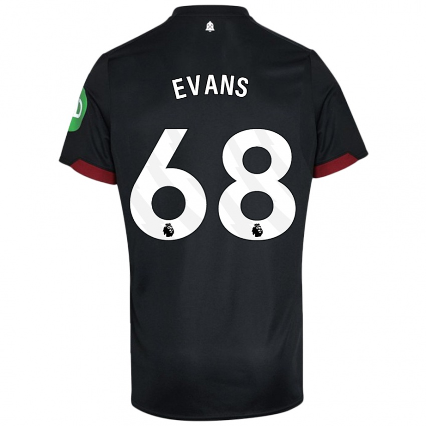 Kinder Isaac Evans #68 Schwarz Weiß Auswärtstrikot Trikot 2024/25 T-Shirt Österreich