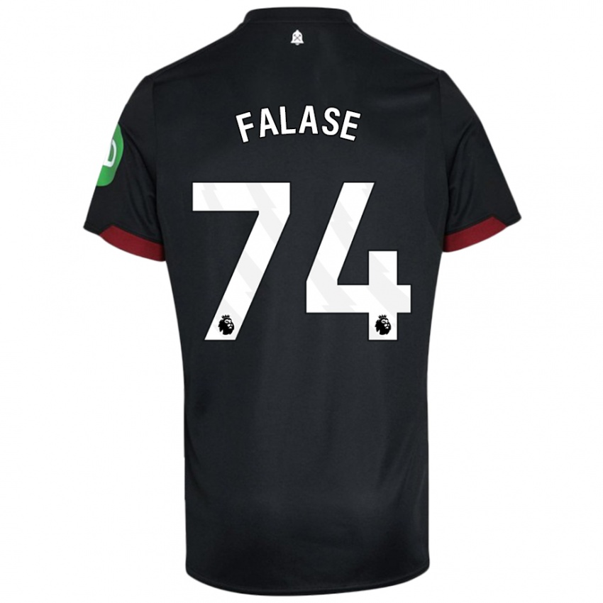 Kinder Asher Falase #74 Schwarz Weiß Auswärtstrikot Trikot 2024/25 T-Shirt Österreich