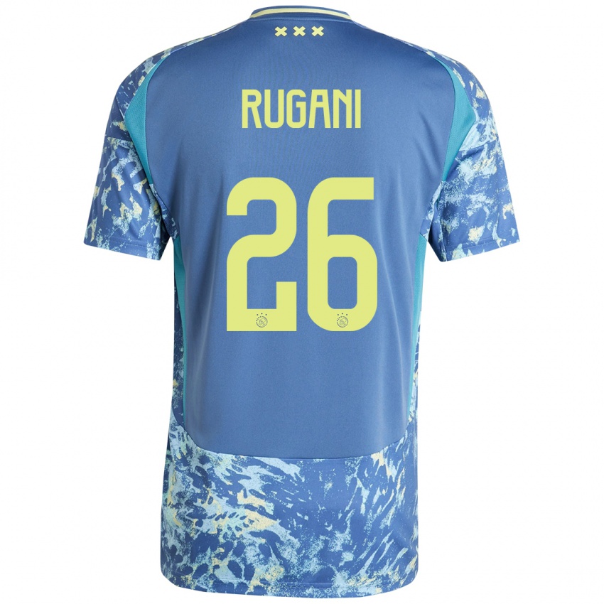 Kinder Daniele Rugani #26 Grau Blau Gelb Auswärtstrikot Trikot 2024/25 T-Shirt Österreich