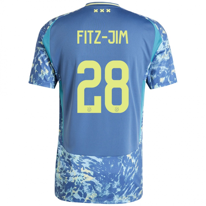 Kinder Kian Fitz-Jim #28 Grau Blau Gelb Auswärtstrikot Trikot 2024/25 T-Shirt Österreich