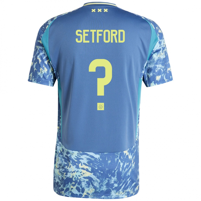 Kinder Charlie Setford #0 Grau Blau Gelb Auswärtstrikot Trikot 2024/25 T-Shirt Österreich