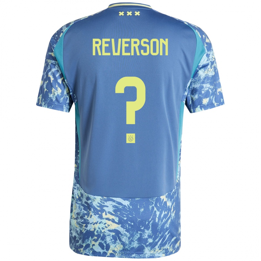 Kinder Paul Reverson #0 Grau Blau Gelb Auswärtstrikot Trikot 2024/25 T-Shirt Österreich