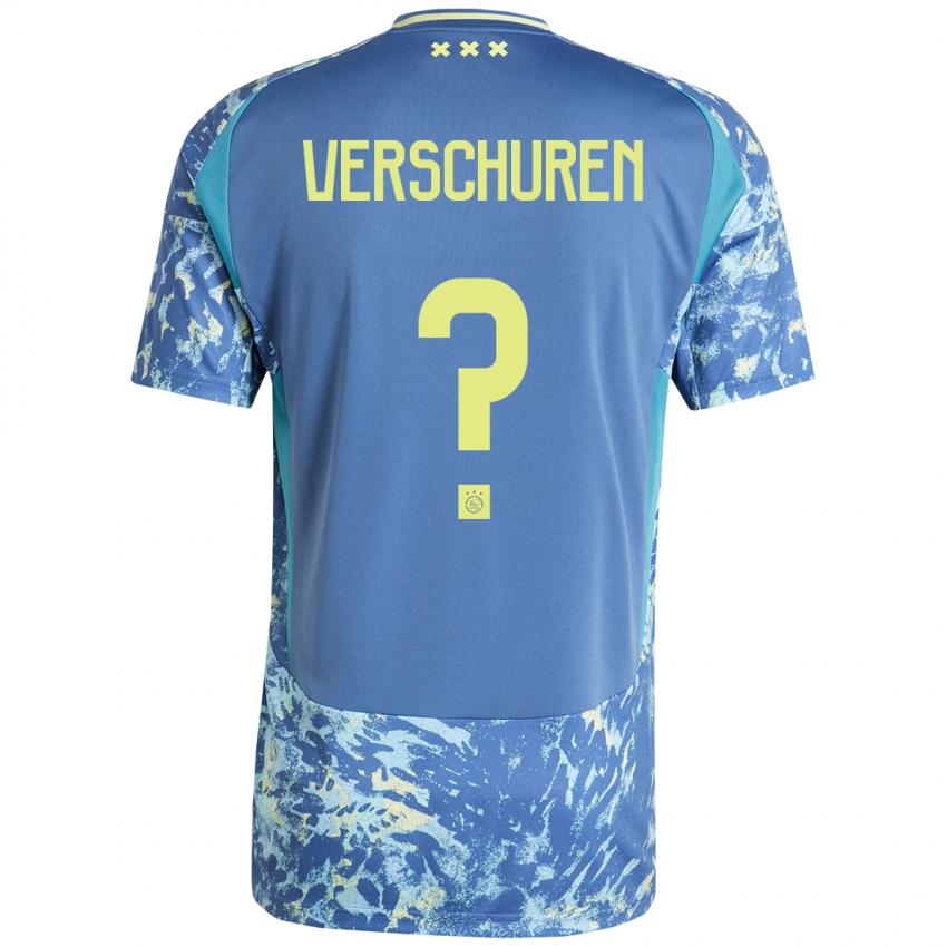 Kinder Nick Verschuren #0 Grau Blau Gelb Auswärtstrikot Trikot 2024/25 T-Shirt Österreich