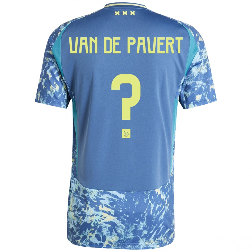 Kinder Ryan Van De Pavert #0 Grau Blau Gelb Auswärtstrikot Trikot 2024/25 T-Shirt Österreich