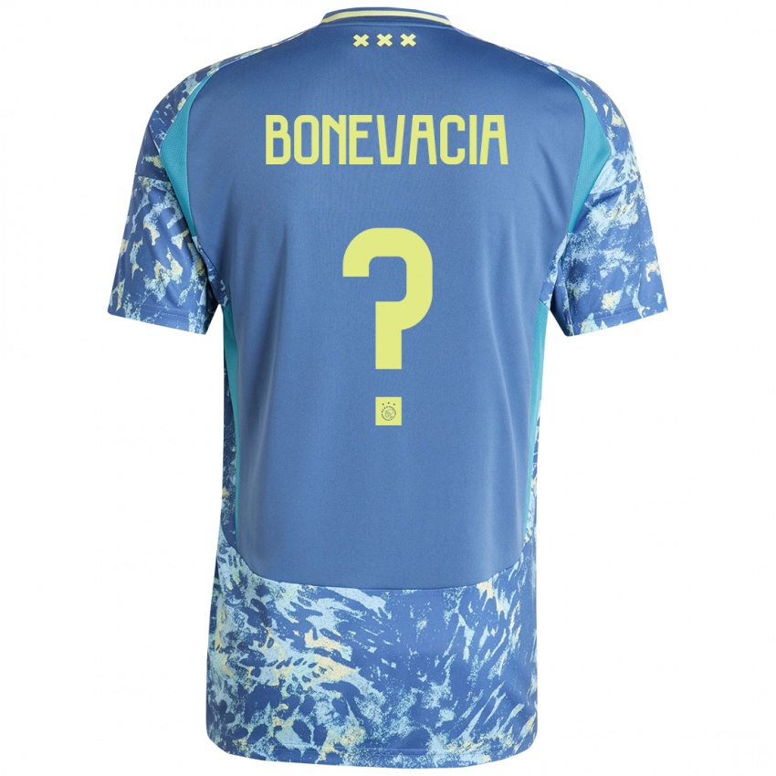 Kinder Giuliano Bonevacia #0 Grau Blau Gelb Auswärtstrikot Trikot 2024/25 T-Shirt Österreich