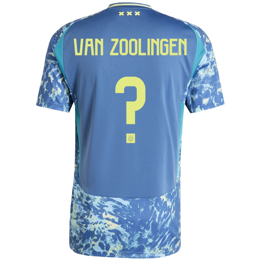 Kinder Glenn Van Zoolingen #0 Grau Blau Gelb Auswärtstrikot Trikot 2024/25 T-Shirt Österreich