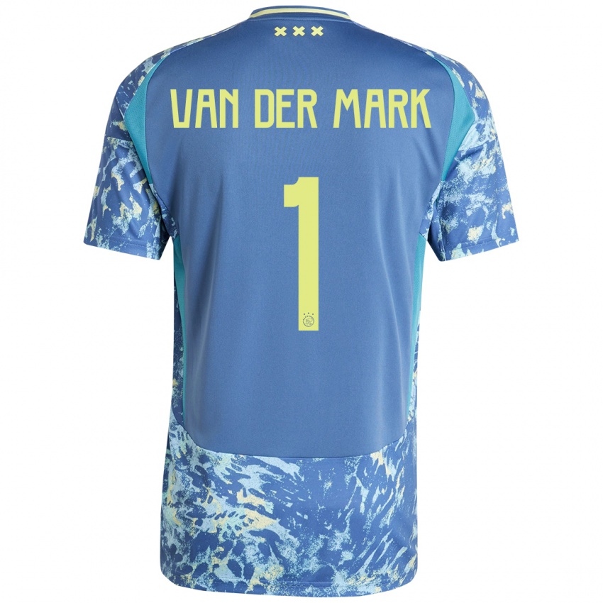 Kinder Jesper Van Der Mark #1 Grau Blau Gelb Auswärtstrikot Trikot 2024/25 T-Shirt Österreich