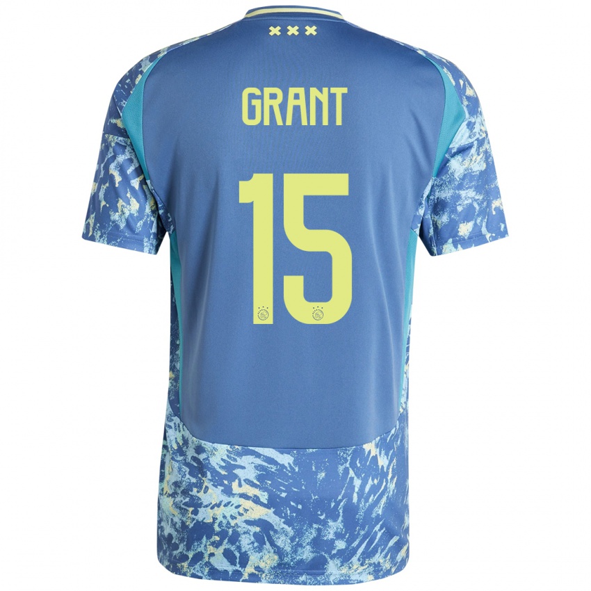 Kinder Chasity Grant #15 Grau Blau Gelb Auswärtstrikot Trikot 2024/25 T-Shirt Österreich