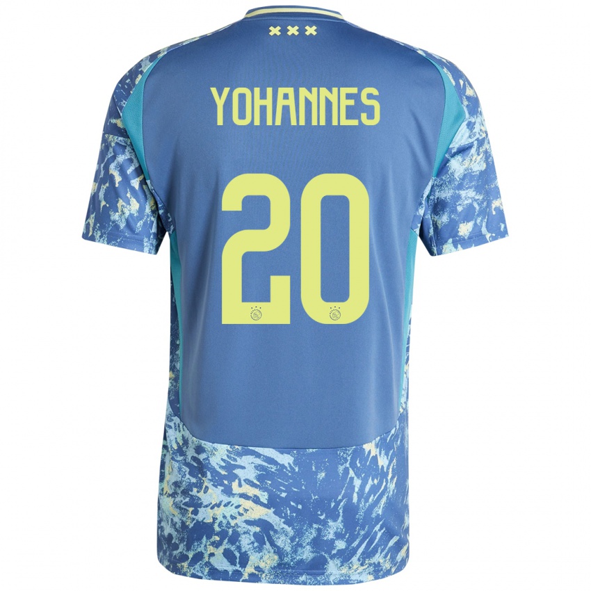 Kinder Lily Yohannes #20 Grau Blau Gelb Auswärtstrikot Trikot 2024/25 T-Shirt Österreich