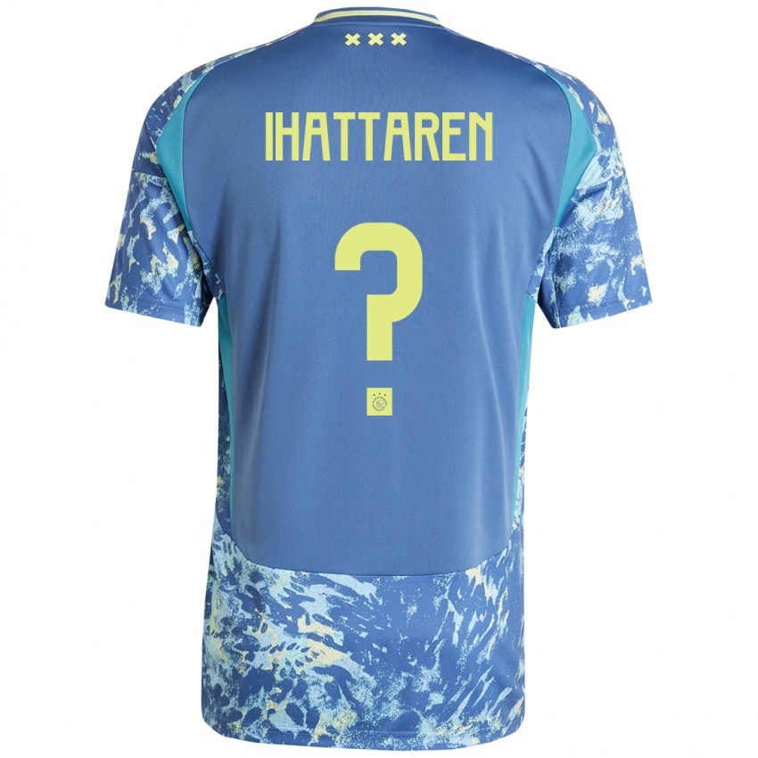 Kinder Mohamed Ihattaren #0 Grau Blau Gelb Auswärtstrikot Trikot 2024/25 T-Shirt Österreich