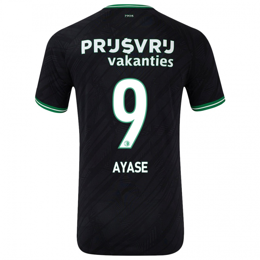 Kinder Ayase Ueda #9 Schwarz Grün Auswärtstrikot Trikot 2024/25 T-Shirt Österreich