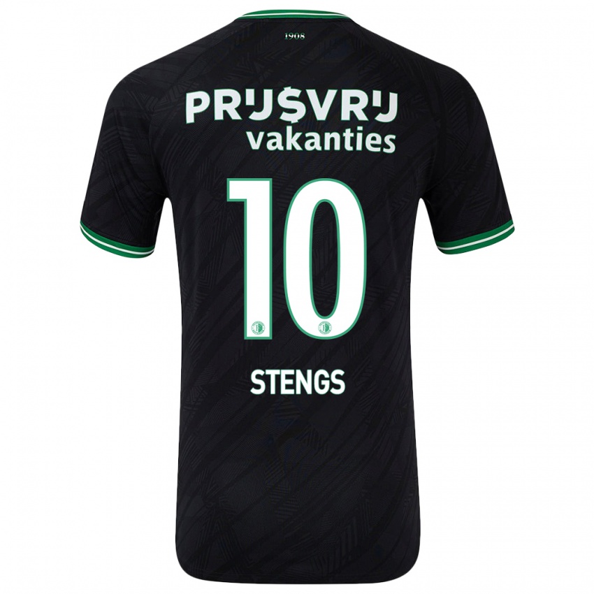 Kinder Calvin Stengs #10 Schwarz Grün Auswärtstrikot Trikot 2024/25 T-Shirt Österreich