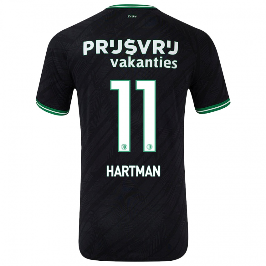 Kinder Quilindschy Hartman #11 Schwarz Grün Auswärtstrikot Trikot 2024/25 T-Shirt Österreich