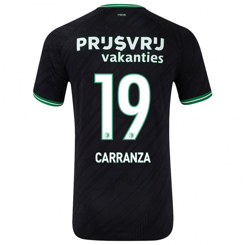 Kinder Julián Carranza #19 Schwarz Grün Auswärtstrikot Trikot 2024/25 T-Shirt Österreich