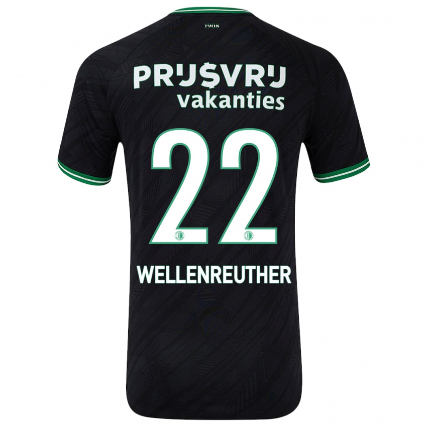 Kinder Timon Wellenreuther #22 Schwarz Grün Auswärtstrikot Trikot 2024/25 T-Shirt Österreich