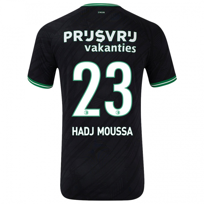 Kinder Anis Hadj Moussa #23 Schwarz Grün Auswärtstrikot Trikot 2024/25 T-Shirt Österreich