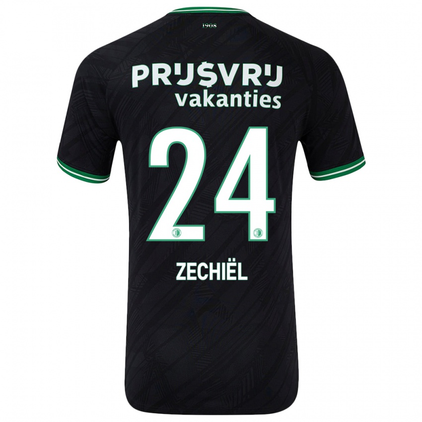 Kinder Gjivai Zechiel #24 Schwarz Grün Auswärtstrikot Trikot 2024/25 T-Shirt Österreich