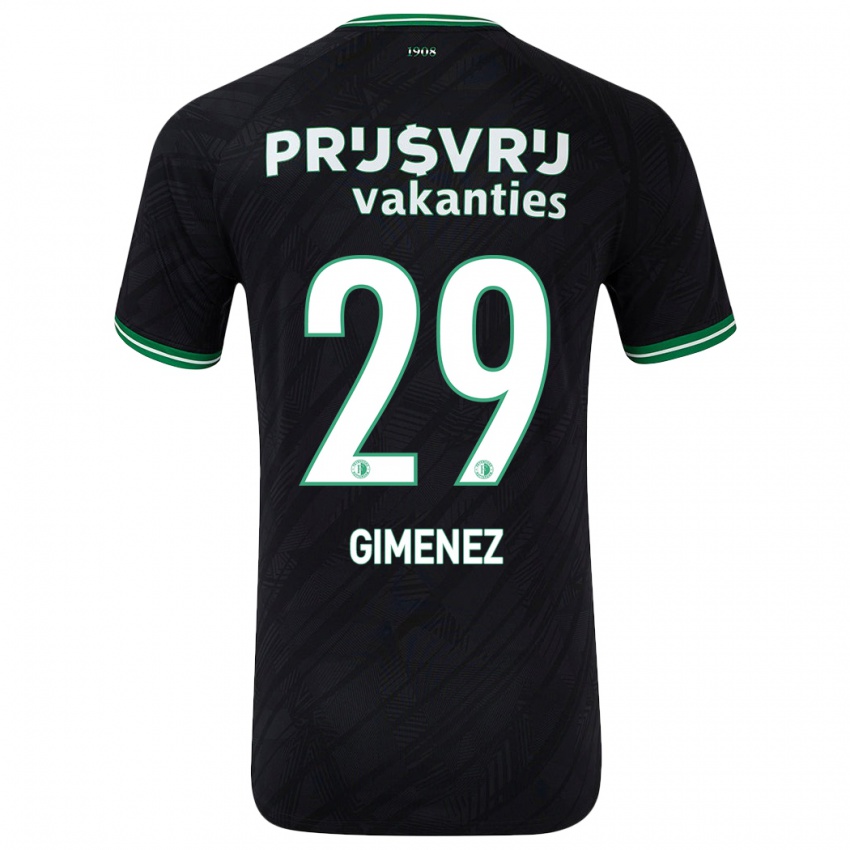 Kinder Santiago Gimenez #29 Schwarz Grün Auswärtstrikot Trikot 2024/25 T-Shirt Österreich