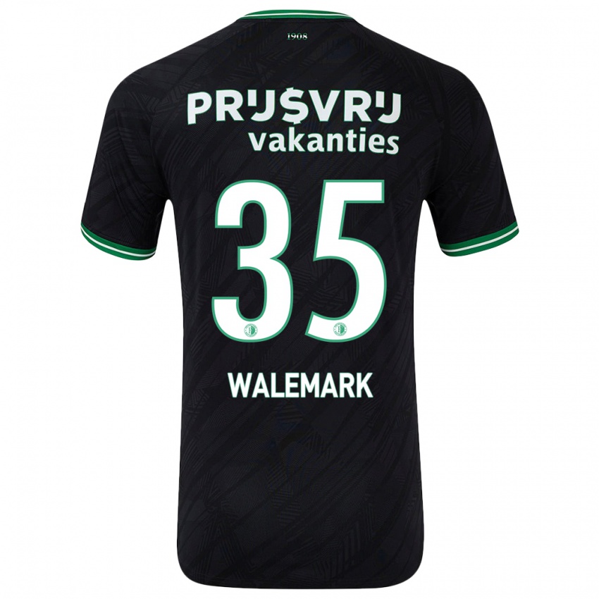 Kinder Patrik Walemark #35 Schwarz Grün Auswärtstrikot Trikot 2024/25 T-Shirt Österreich