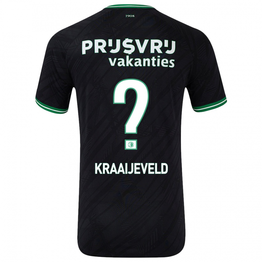 Kinder Thijs Kraaijeveld #0 Schwarz Grün Auswärtstrikot Trikot 2024/25 T-Shirt Österreich