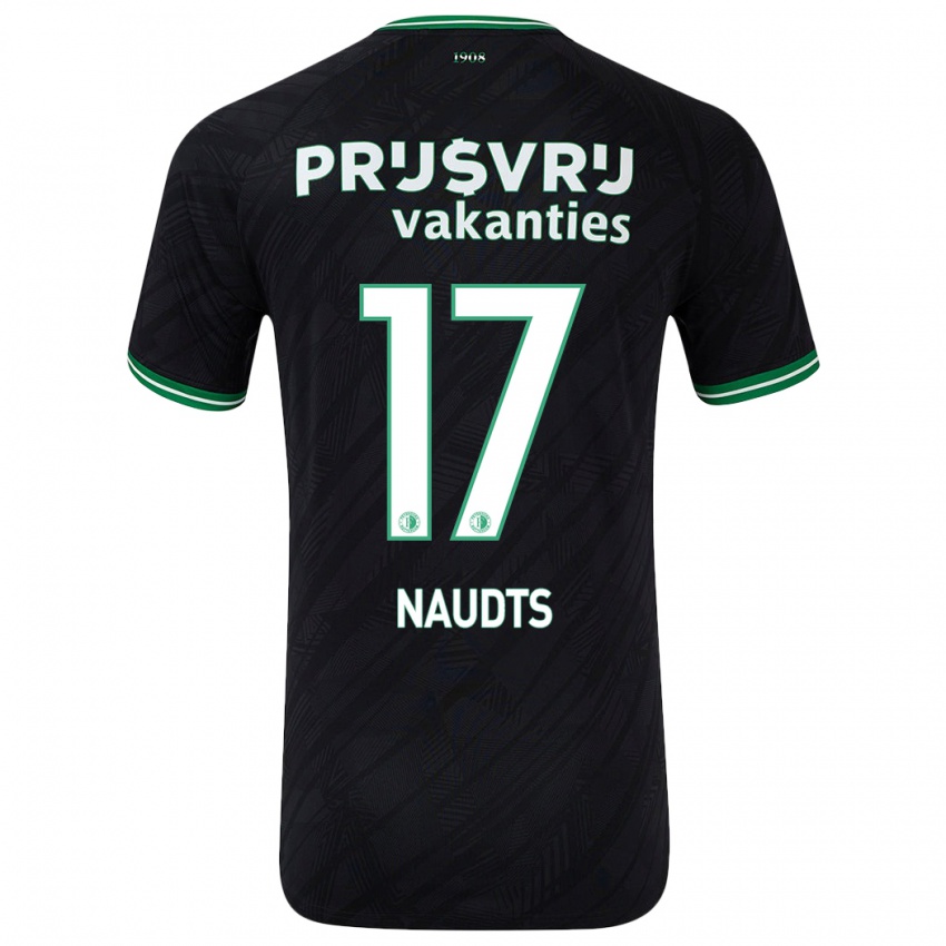 Kinder Jamir Naudts #17 Schwarz Grün Auswärtstrikot Trikot 2024/25 T-Shirt Österreich