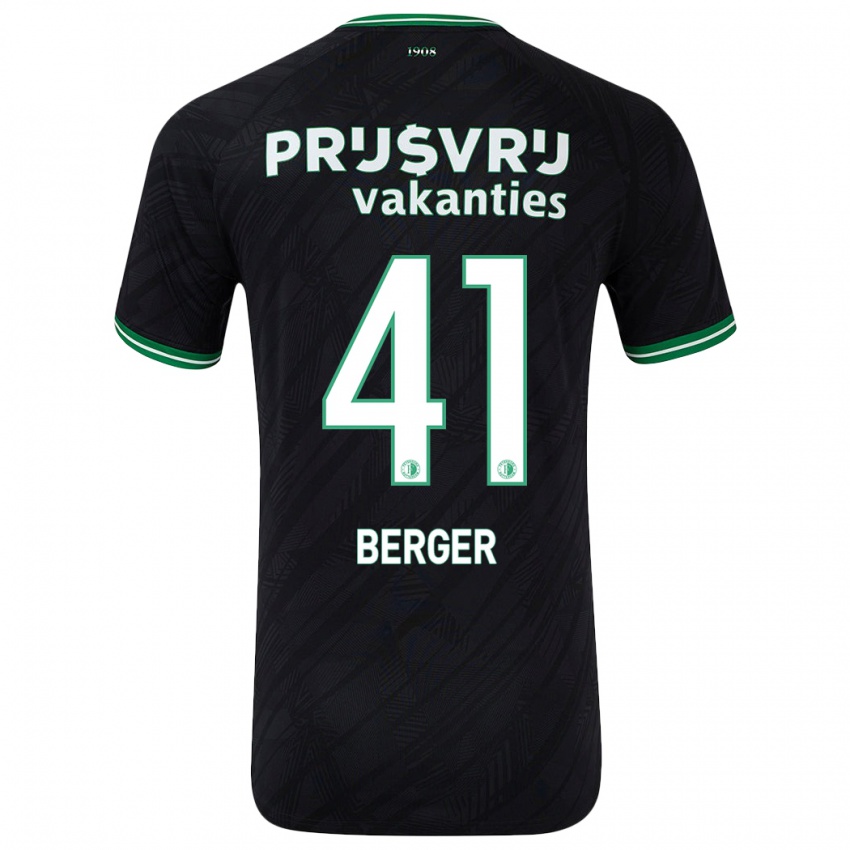 Kinder Mannou Berger #41 Schwarz Grün Auswärtstrikot Trikot 2024/25 T-Shirt Österreich