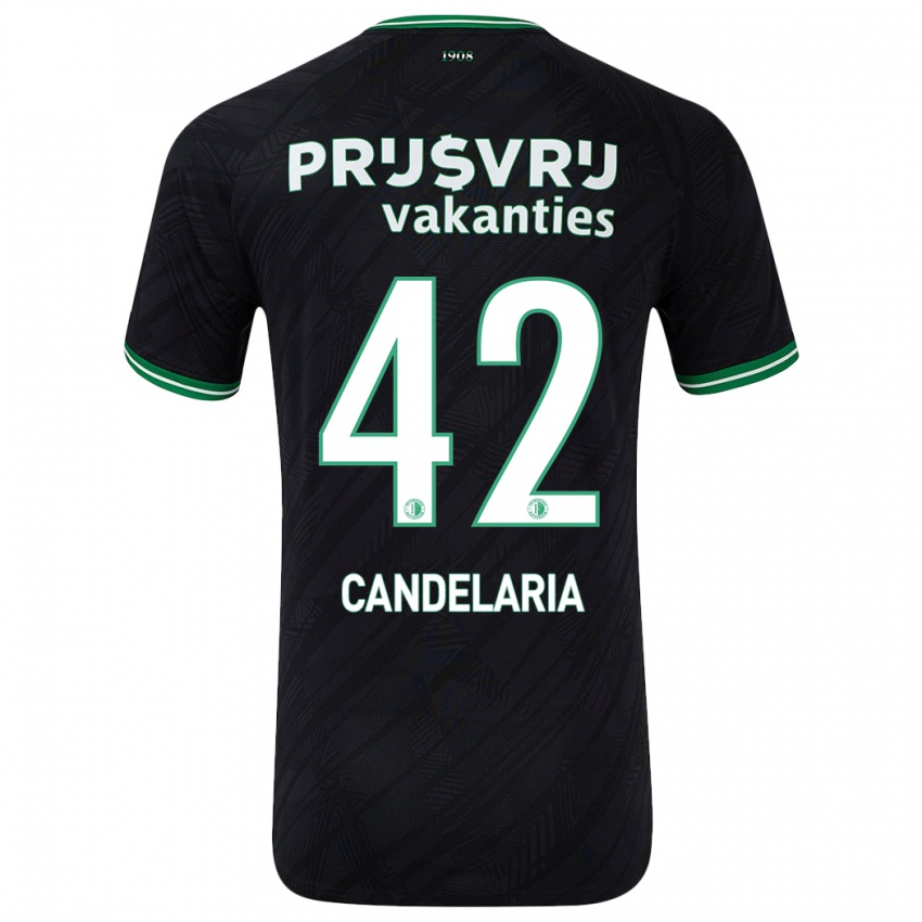 Kinder Jayden Candelaria #42 Schwarz Grün Auswärtstrikot Trikot 2024/25 T-Shirt Österreich