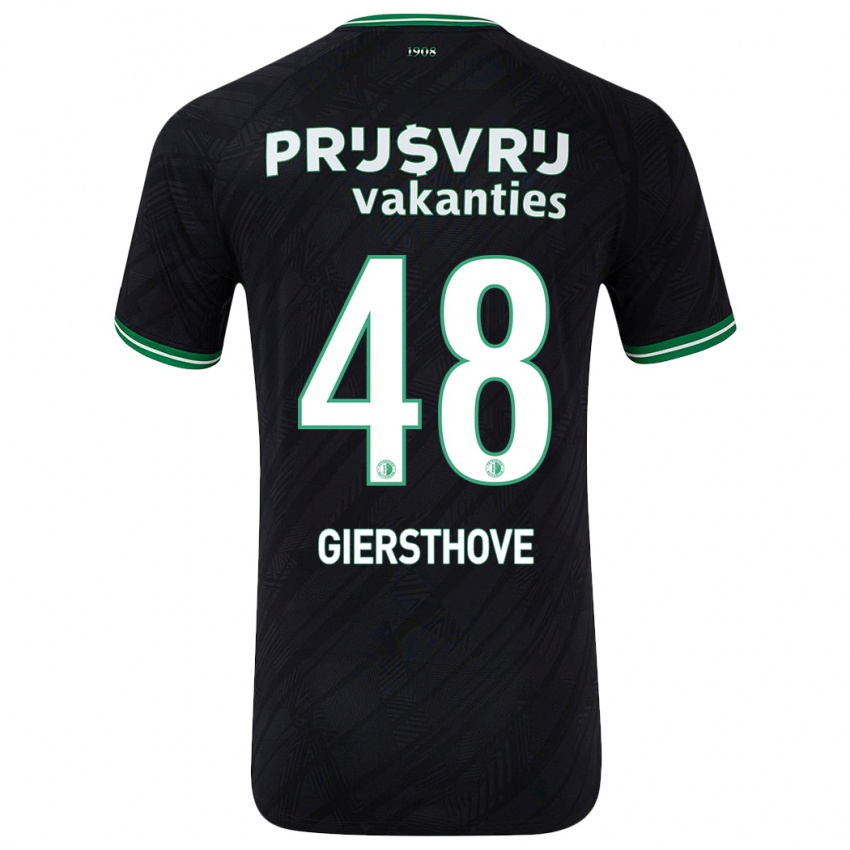 Kinder Djomar Giersthove #48 Schwarz Grün Auswärtstrikot Trikot 2024/25 T-Shirt Österreich